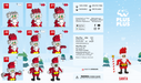 Step-by-step assembly of a Santa Claus figure with puzzle piece indicators.