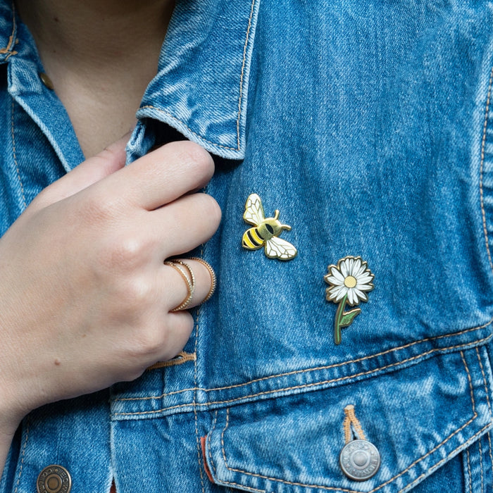 Queen Honey Bee Enamel Lapel Pin