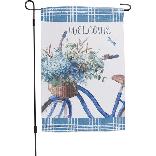 Hydrangea Bicycle Welcome Garden Flag