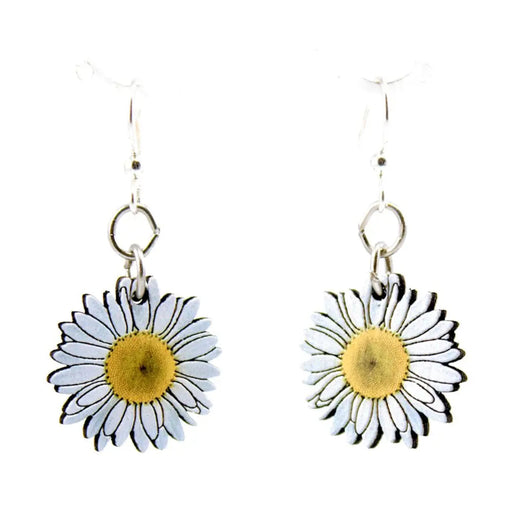 Daisy Blossoms Wood Earrings