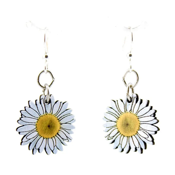 Daisy Blossoms Wood Earrings