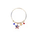 American Flag Star Gold Metal Charm Bracelet