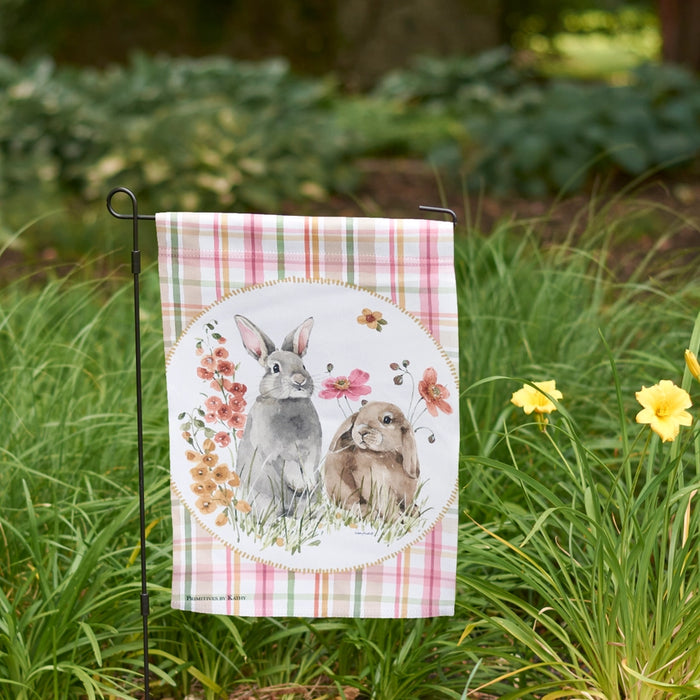 Flower Bunnies Garden Flag
