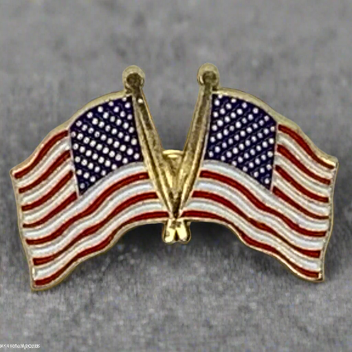 USA Dual Flags Lapel Pin 2025