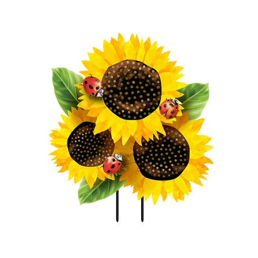 Ladybugs and Sunflowers Metal Yard Stake