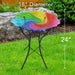 Rainbow Swirl Glass Bird Bath