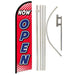 11.5' Now Open Red and White Feather Flag & Pole Kit