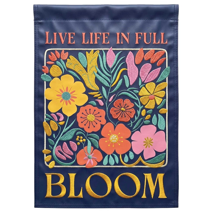 Live Life in Full Bloom Decorative Flag