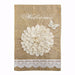 Cute White Ruffles Flower Burlap Garden Flag