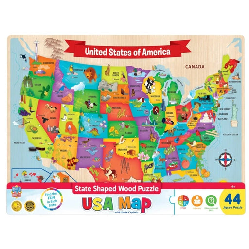 USA Map 44 Piece Wooden Puzzle