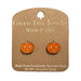 Jack O Lantern Stud Wood Earrings