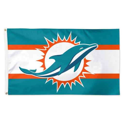 3x5' Miami Dolphins Stripes Polyester Flag