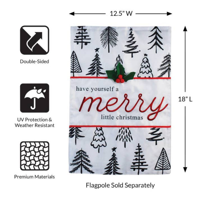 Merry Little Christmas Trees Garden Flag
