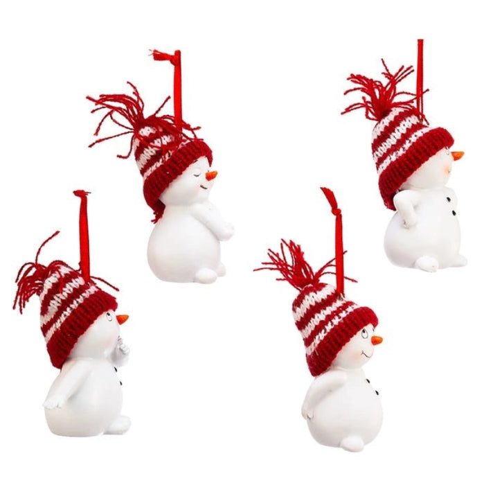 Knitted Hat Snowman Ornament - assorted styles sold separately