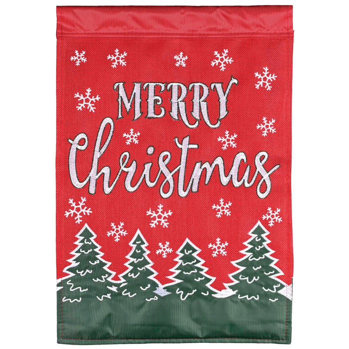 Merry Christmas Tree Flakes Garden Flag