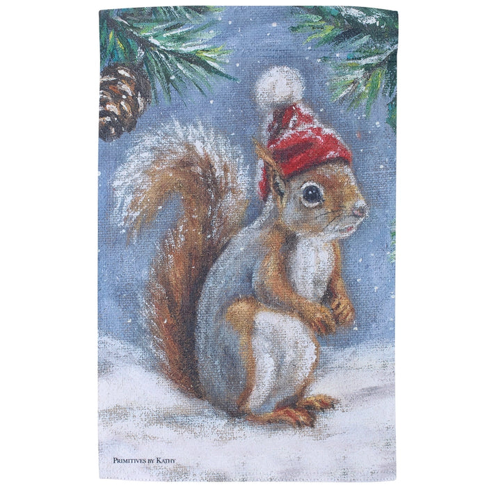 Winter Squirrel Garden Flag