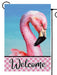 Welcome Flamingo Portrait Garden Flag
