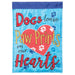 Dog Pawprints On Our Hearts Applique Banner Flag