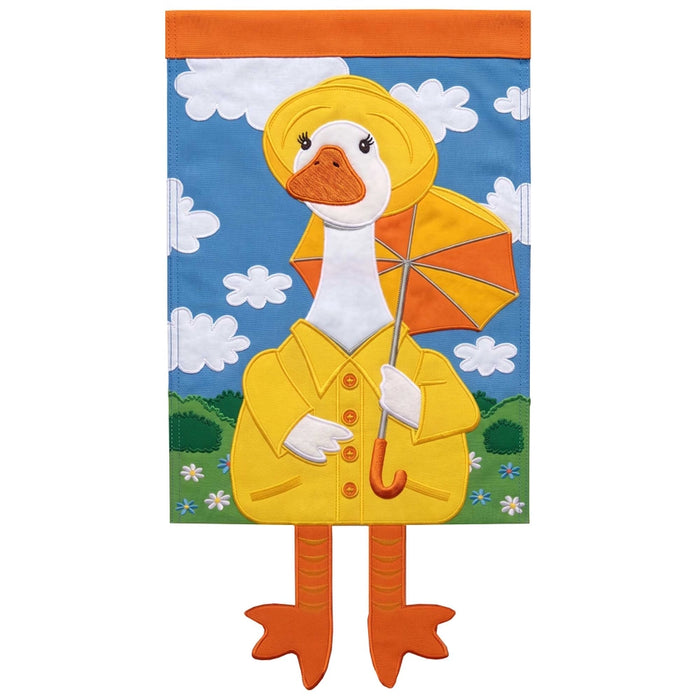 Goose in Raincoat Crazy Legs Garden Flag