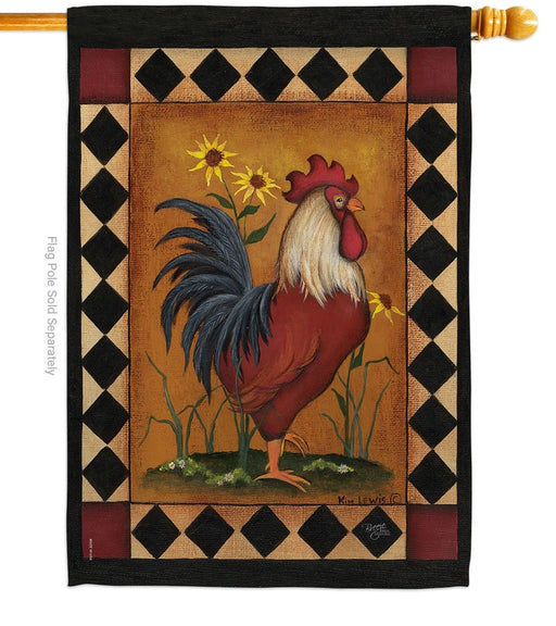 Rustic Rooster Banner Flag
