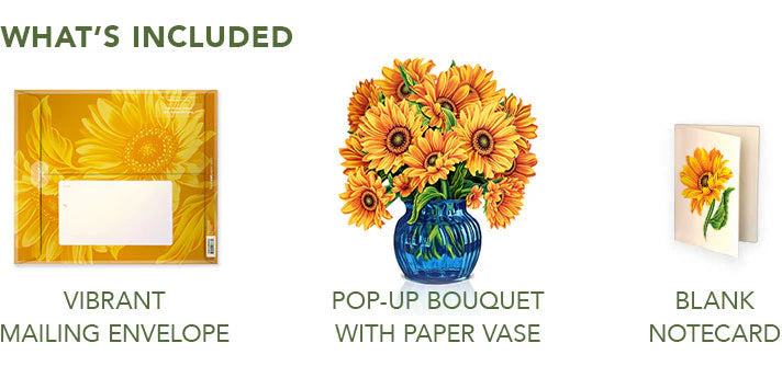 Sunflowers Pop-Up Bouquet w/ Note Card