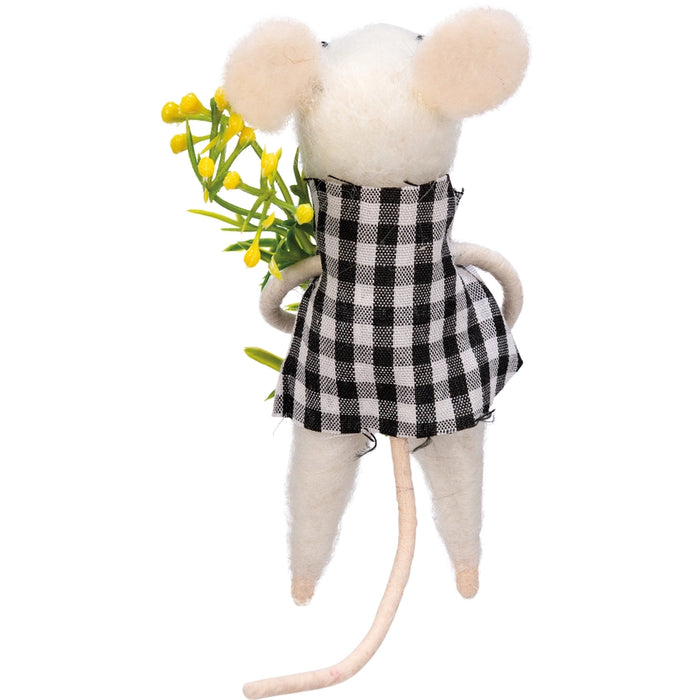 Sam Gingham Mouse Critter Ornament
