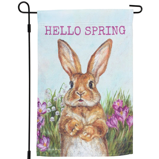 Hello Spring Vintage Bunny Garden Flag