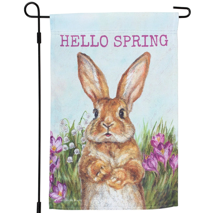 Hello Spring Vintage Bunny Garden Flag