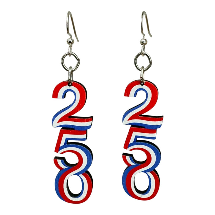 250th Anniversary Wood Earrings