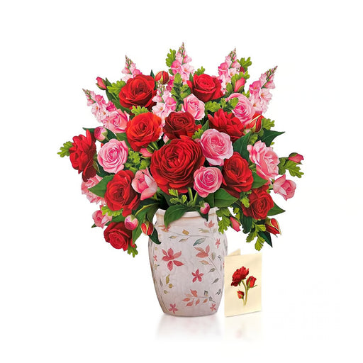 Grande Blooming Roses Pop-Up Bouquet w/ Note Card