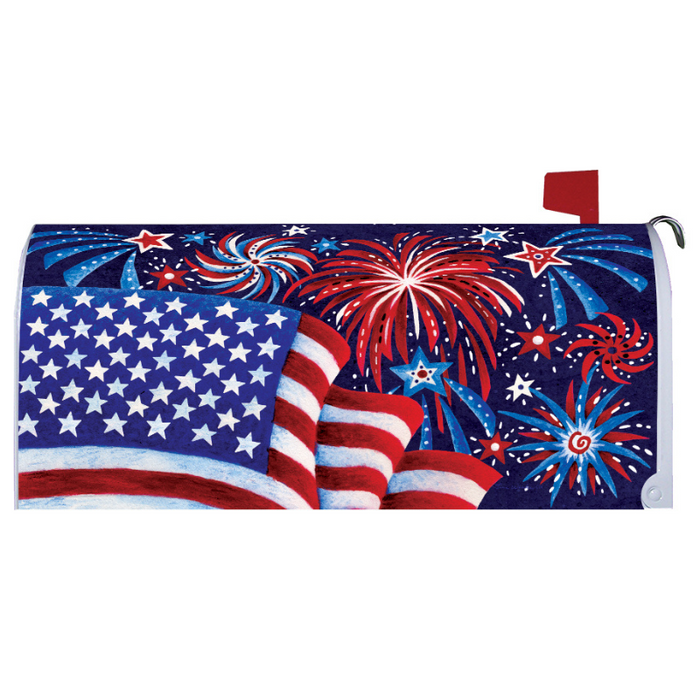 Fireworks & Flag Mailbox Cover