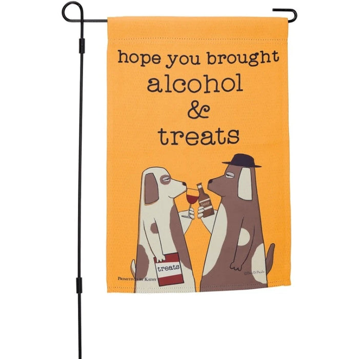 Alcohol and Treats Garden Flag