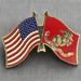 US Marine Corps Dual Flags Lapel Pin (Large) 2025