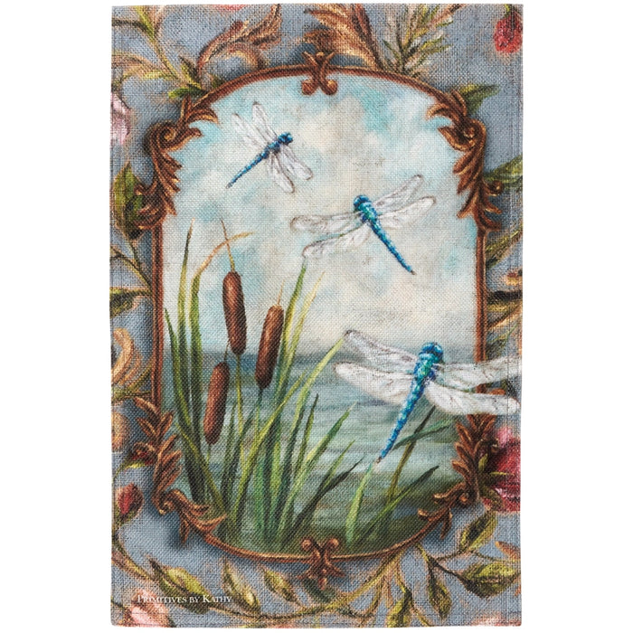 Dragonflies in Pond Vintage Garden Flag