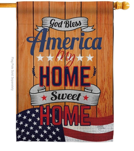 America My Home Sweet Home Banner Flag