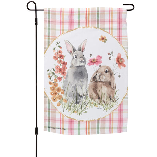 Flower Bunnies Garden Flag