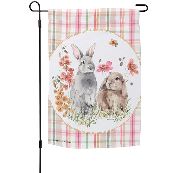 Flower Bunnies Garden Flag