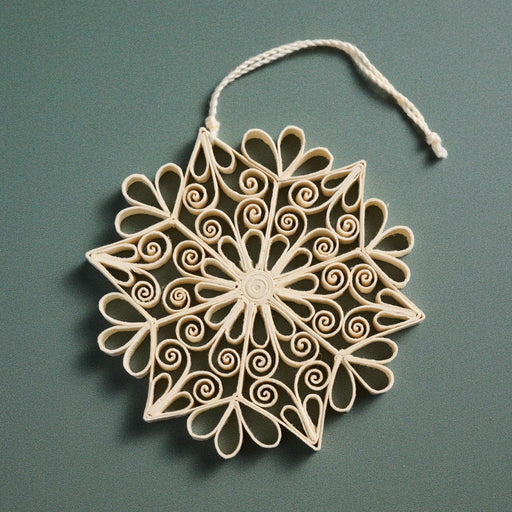Cream Snowflake Quilled Paper Ornament