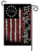 American flag with 'We the People' text and '1776' design on a black background