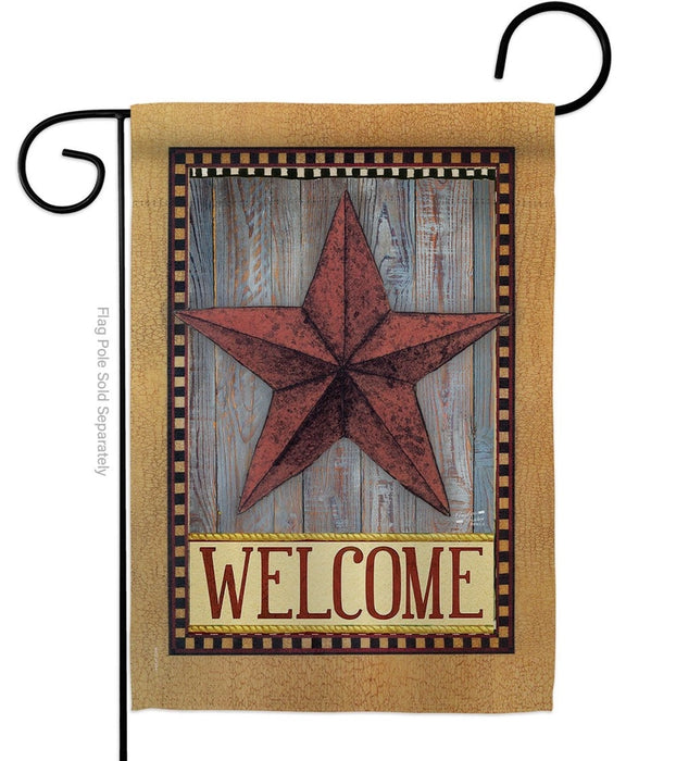 Welcome Country Barn Star Garden Flag
