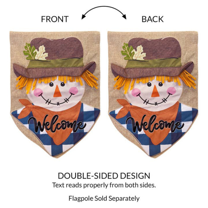 Scarecrow Burlap Garden Flag