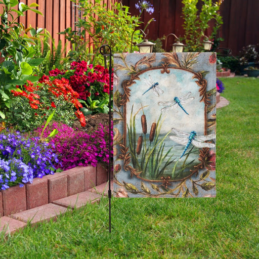Dragonflies in Pond Vintage Garden Flag