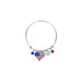 American Flag Heart Silver Metal Charm Bracelet