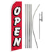 11.5' Open Red and White Feather Flag & Pole Kit