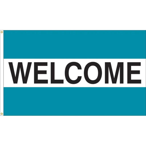 3x5' Welcome Teal Nylon Flag - Made In USA