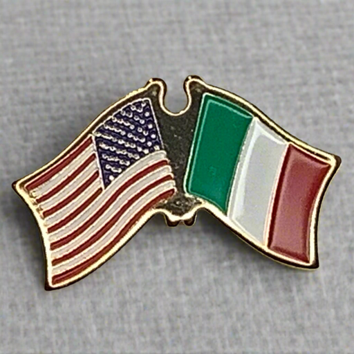Italy/USA Dual Flags Lapel Pin 2025