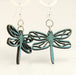Dragonfly Blossoms Brilliant Blue Wood Earrings