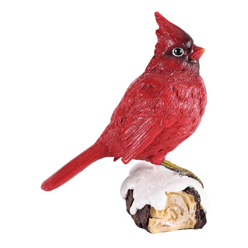 Cardinal on Snowy Log Figurine