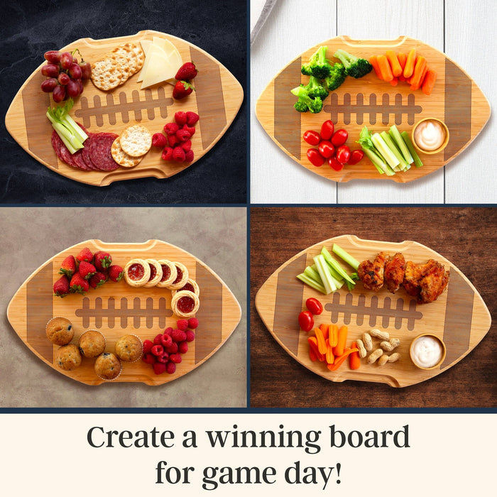 Flip, Serve & Store Football Charcuterie Board with Lid