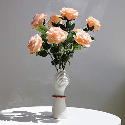 White Hand Shaped Ceramic Vase